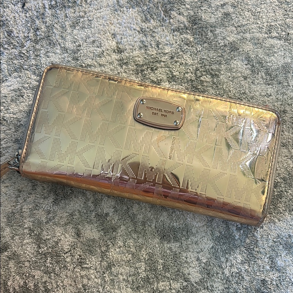 Michael Kors Shimmering Gold Logo Wallet